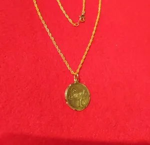 Authentic 14KT GOLD PLATED SWEET 16 CHARM WITH 16-30" NECKLACE - 1523