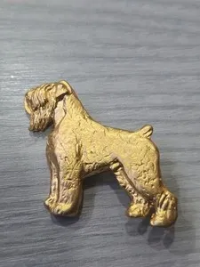 Authentic Giant Schnauzer Dog Brooch Gold Plated So Sweet Vintage