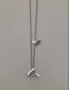 Authentic Sweet Butterfly Titanium Plating 18K Gold Plated Pendant Necklace