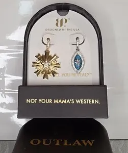 Authentic Outlaw Sweet With A Wild Side Turquoise & Gold Plated Earrings