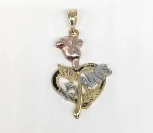 Authentic Quinceañera Mis 15 Años Gold Plated My Sweet 15 Pendant Charm Dije Jewelry