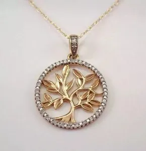 Authentic The Celestial Arbor: 14K Gold-Plated Tree of Life Moissanite Talisman