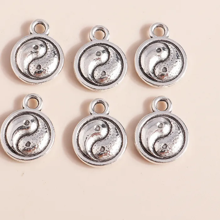 Authentic 30pcs 9x13mm Cute Mini Yin Yang Tai Chi Charms Pendants for Jewelry Making Earrings Necklaces Bracelets DIY Craft Supplies