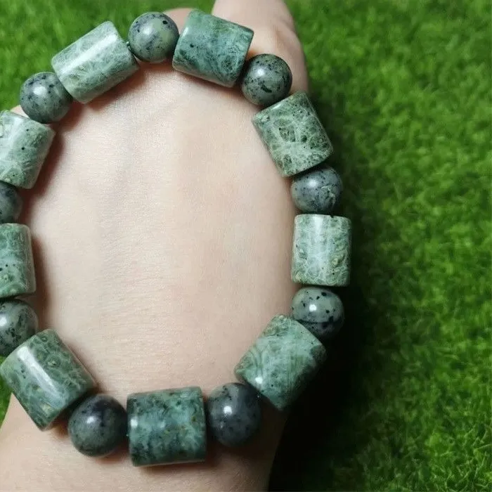 Authentic Natural Tibetan Jade Medicine King Stone Bracelet Men's and Women's Versatile Bracelet Jewelry