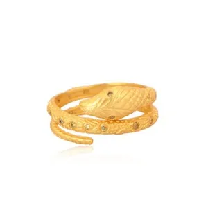 Authentic The Golden Serpent Awakening - Sunfire Citrine and 18K Sacred Threshold Ring