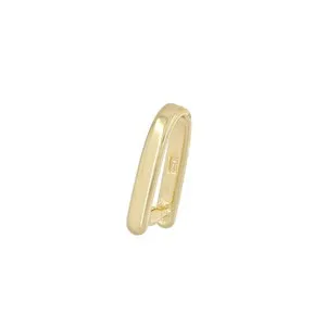 Authentic Gold Plated Sterling Silver Pinch In Pendant Bail Clasp Slider 13.5mm #99752