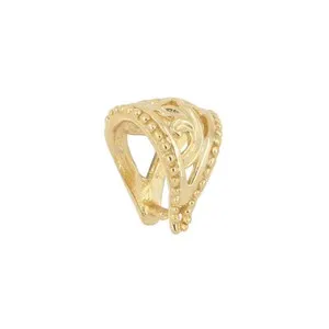 Authentic 18kt Gold Plated Sterling Silver Pinch Pendant Bail Connector Clasp Slider 99839
