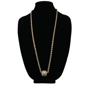 Authentic Celestial Rope of Light: 18K Gold‑Plated Chain with Crystal‑Pave Orb Pendant