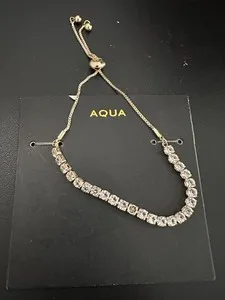 Authentic Aqua Crystal Slider Bracelet 18k Gold Plated $65
