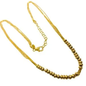 Authentic 18k Gold Plated Multi Strand Necklace Slider Bead Bronzallure Italy 19"