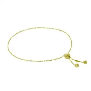 Authentic Gold Plated Sterling Silver Slider Ball Adjustable Bracelet
