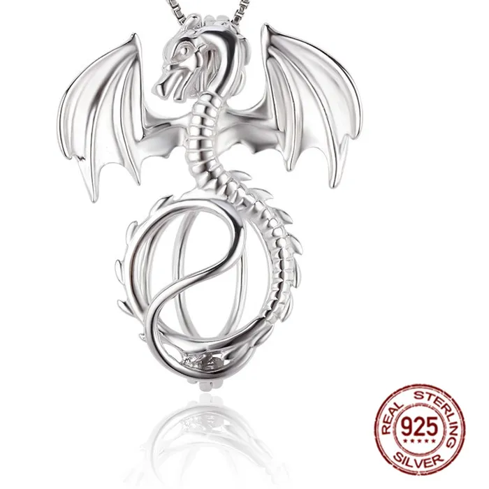 Authentic CLUCI Silver 925 Dragon Charms Pendant Jewelry for Women Real 925 Sterling Silver Charms Pendant Pearl Locket Jewelry SC072SB