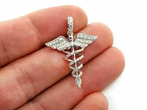 Authentic Healing Caduceus Essence: 2.00Ct Moissanite Symbolizing Balance and Wholeness