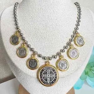 Authentic Reversible Golden Cross of Saint Benedict: A Radiant Guardian