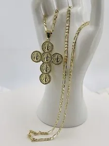Authentic San Benito Gold‑Plated Collar: 18k Italian‑Laminated Saint Benedict Amulet