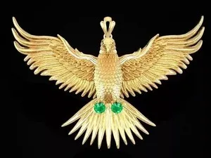 Authentic Emerald Celestial Soarer - Guardian Wing Talisman in Radiant 14k Gold