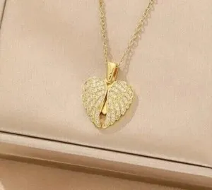 Authentic Celestial Wings of Radiance: 14K Gold-Plated Seraphim Pendant
