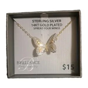 Authentic The Gilded Metamorphosis Butterfly Pendant in 14kt Gold Plate