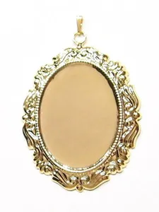 Authentic 4 of 40x30mm Gold Plated Victorian Deco Sturdy Angel Wings Pendant Settings