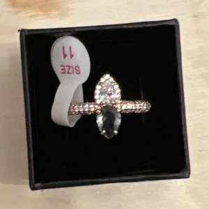 Authentic Ring Bomb Party RBP3848 Wings of an Angel Rose Gold Plated Smokey Ring Sz 11