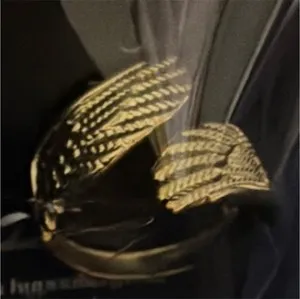 Authentic Wings Band Ring 18K Gold Plated Wing Design Made in Thailand 89699-0