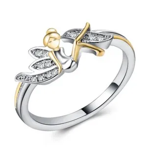 Authentic Fairy Wings Angel Ring for Women Cz Gold Plated Ginger Lyne Collection