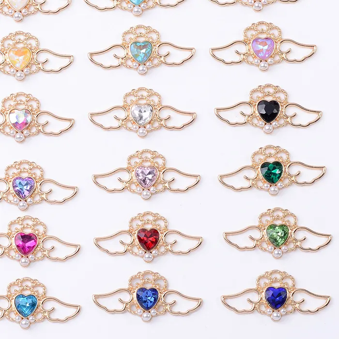 Authentic accessories hollow love wings crystal baroque jewelry DIY handmade necklace bracelet material