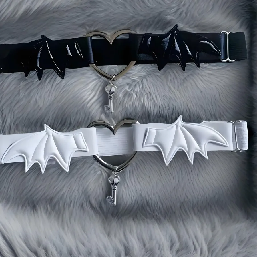 Authentic The Obsidian Winged Heart - Gothic Shadow Garter and Thigh Talisman