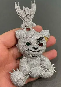 Authentic The Guardian of Innocent Light: 5Ct Round Cut Moissanite Teddy Bear Talisman