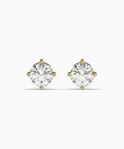 Authentic 1.00Ct Round Cut Lab Created Diamond Men's Stud Earrings 14K Yellow Gold Plated