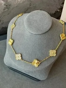 Authentic Round 14K Yellow Gold Plated Women Flower Leaf Necklace 2Ct Lab Created Diamond