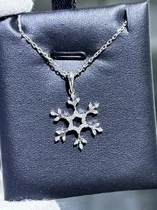 Authentic Round Cut Simulated Diamond Circle Charm Pendant Chain In 14k White Gold Plated