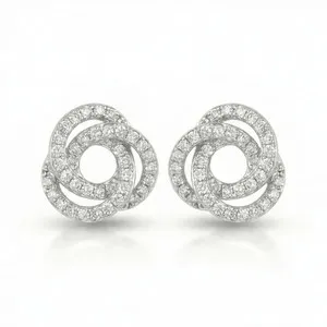 Authentic 1.50Ct Round Cut Simulated Diamond Beauty Stud Earrings 14K White Gold Plated
