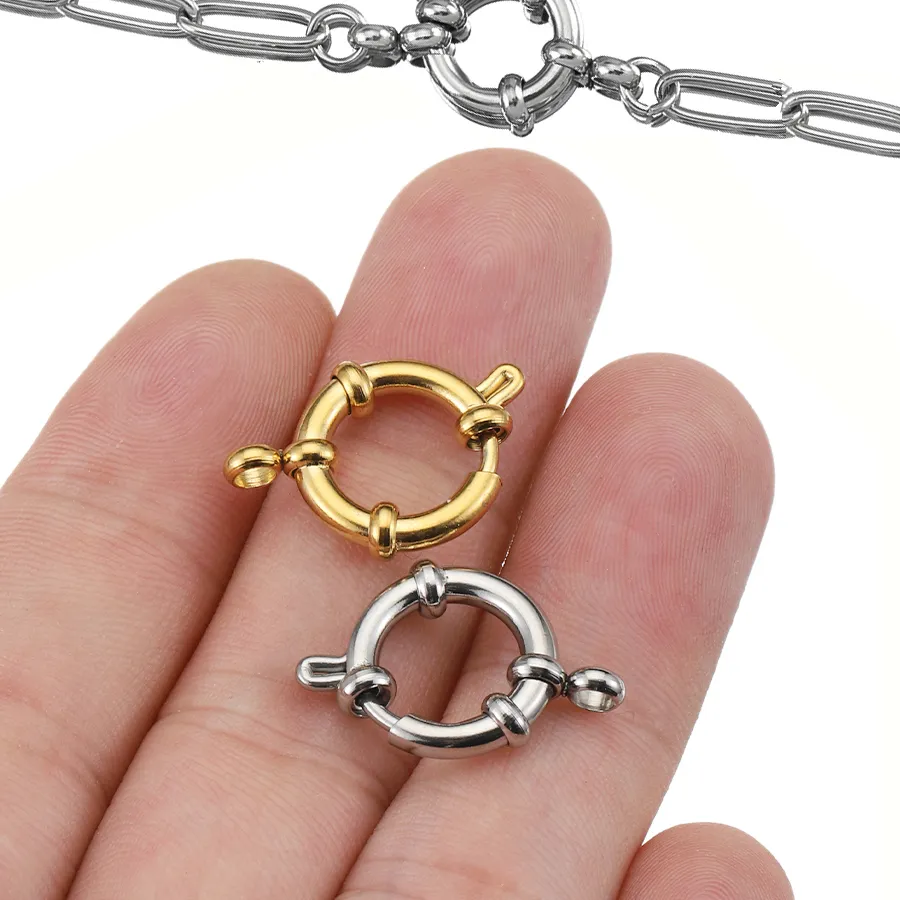 Authentic 4pcs Spring Clasps Round Clasp Bracelet Connectors for DIY Necklace Jewelry Making Accessories 10 12 14 16 18mm