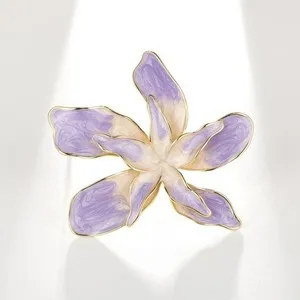 Authentic Elegant Bauhinia Flower 18k Gold-plated Woman Brooch Pin Jewelry Gifts