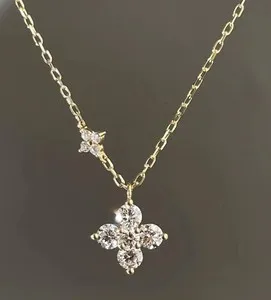 Authentic Elegant Pendant 18" Certified Moissanite 2Ct Round Cut 14K Yellow Gold Plated