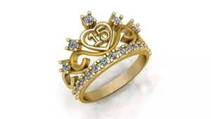 Authentic Eternal Bond: Celestial Harmony 14K Gold Plated Engagement Ring