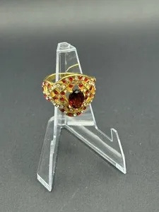 Authentic Elegant Gold Plated Cubic Zirconia Ring Jewelry For Women Size 9