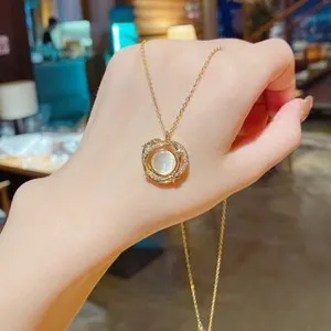 Authentic 18K Gold Plated Cat's Eye Stone Pendant Necklace for Women,Elegant Gold Necklace