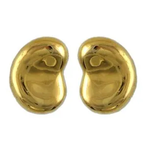Authentic DESIGNER CUTE ELEGANT GOLD PLATED BEAN EARRINGS