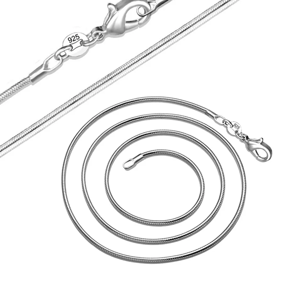 Authentic Snake Chain Necklace Silver Plated 31inch Durable Fashionable Mens Womens Snake Necklace Elegant Unique for Family Friends