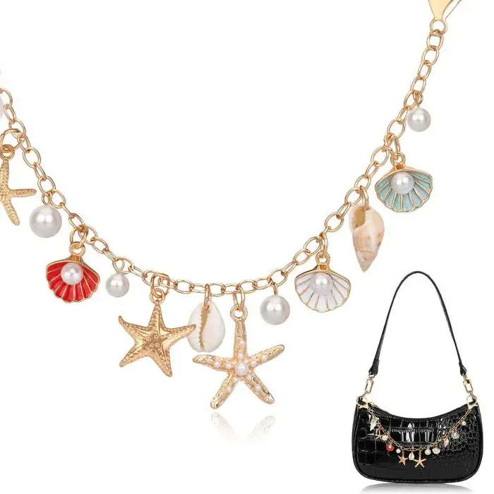 Authentic Bag Charms for Handbags Golden Keychain Purse Shell Charm Key Pendant Bag Accessories for Women Jewelry Making DIY Decoration
