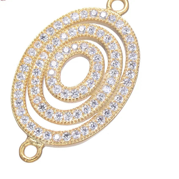Authentic Celestial Nexus Micro Pave Zircon and 18K Gold Plated Sacred Geometry Connector Talisman
