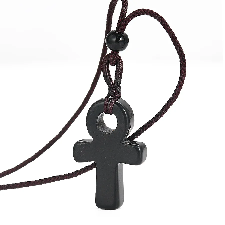 Authentic Obsidian Ankh Key Of Eternal Life Talisman
