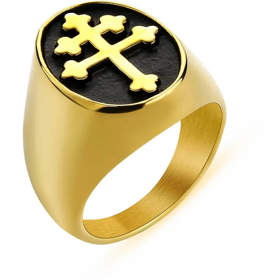 Authentic The Golden Crux Vera: Lorraine Cross Talismanic Ring