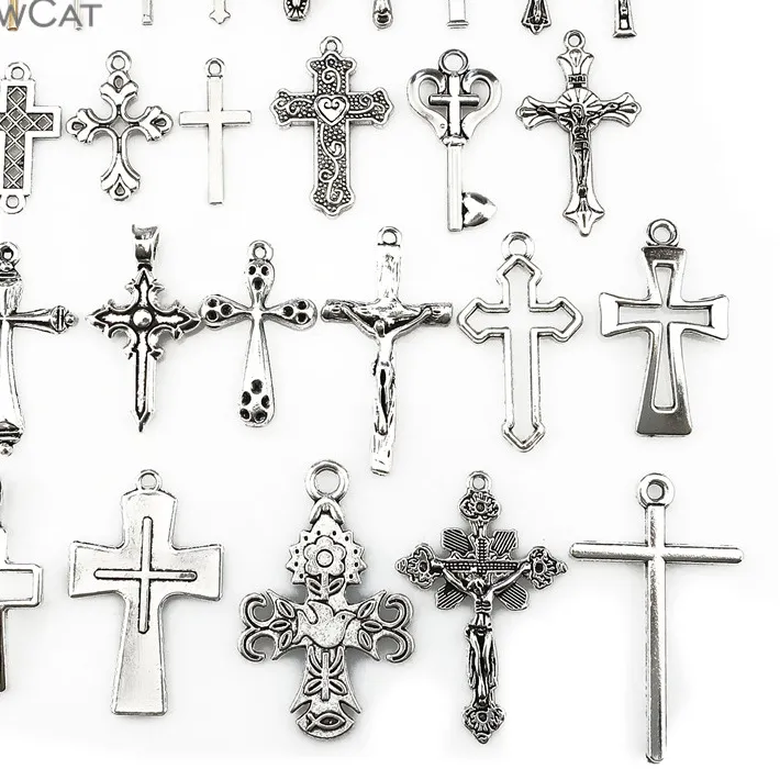 Authentic Sacred Icons of the Ancients: 26 Vintage Zinc Cross Charms