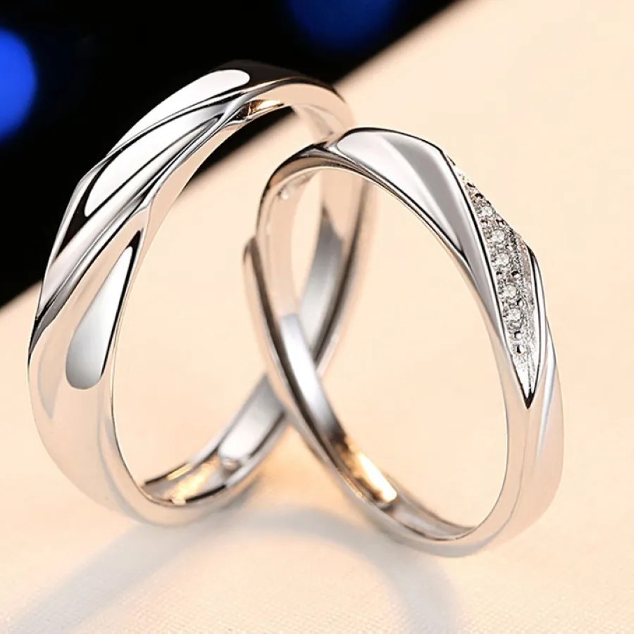 Authentic The Eternal Weave: Twin Soul Platinum-Plated Open Rings