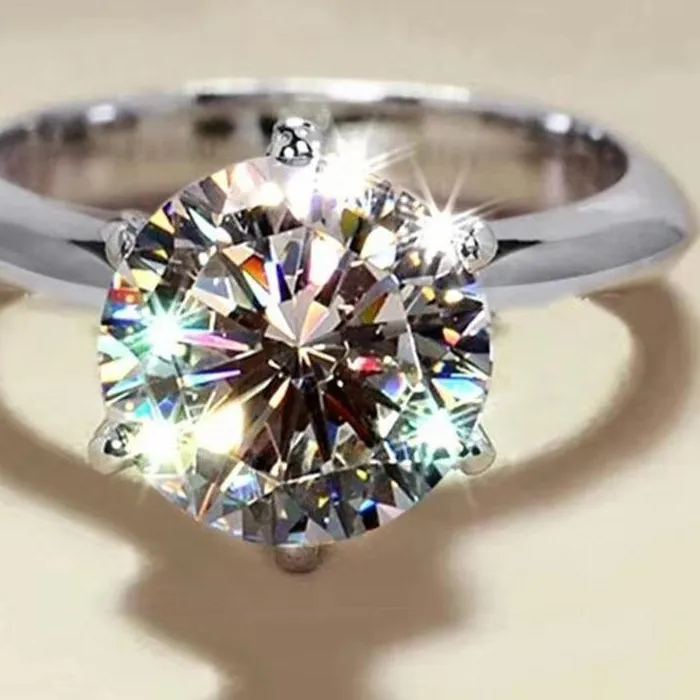 Authentic GRA Certified Moissanite Ring VVS1 Lab Diamond Solitaire Ring For Women Engagement Promise Wedding Band Jewelry