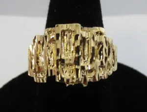 Authentic Seal Your Destiny - Nugget Ring Style, 14KT Gold Plated for the Modern Era