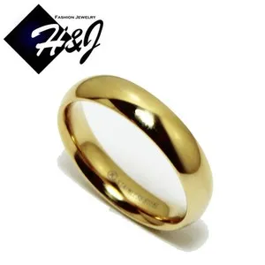 Authentic Men Women 5mm Gold Plated Plain Simple Wedding Band Size 5-13